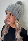 Serafina Collection Pom Pom Knit Hat, Grey