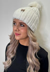 Serafina Collection Pom Pom Knit Hat, White