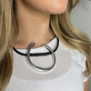 Seventy1 Horseshoe Pendent Necklace, Black & Silver