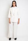 Simple Wish Curve Beatrice Pinstripe Blazer, Cream