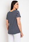 Simple Wish Curve Ivy Striped Jersey Top, Navy