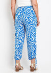 Simple Wish Curve Relax Printed Cropped Trousers, Blue