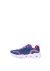 Skechers Girls Heart Lights Retro Hearts Trainer, Navy Multi