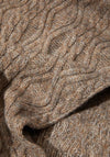 Guess Cable Knit Wool Scarf, Camel