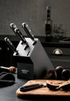 Stellar Sabatier IS 5 Piece Knife Block Cutlery Set, Black