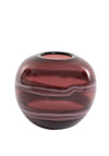 Light & Living Louka Glass Round Vase, Dark Red