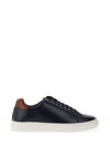 Sloane Bolt Leather Trainers, Navy