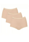 Sloggi Basic+ Maxi Brief Three Pack, Beige