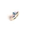 Burren Jewellery Five Points To Love Ring, Gold & Aqua