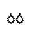 Seventy1 Beaded Circle Drop Earring, Black