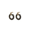 Seventy1 Circle Textured Hoop Earrings, Black and Gold