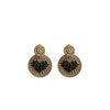 Seventy1 Double Disc Heart Earrings, Gold & Black