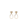 Seventy1 Heart Drop Pearl Earrings, Gold