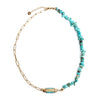 Serafina Collection Aqua Stone Pendant Necklace, Gold