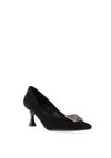 Sorento Secret Garden Faux Suede Embellished Heels, Black