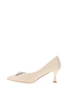 Sorento Secret Garden Faux Leather Embellished Heels, Nude