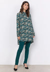 Soyaconcept Tarita Floral Print Tunic Top, Dark Green