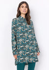 Soyaconcept Tarita Floral Print Tunic Top, Dark Green