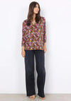 Soyaconcept Marica Floral Print V-Neck Blouse, Bordeaux