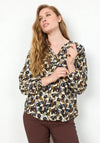 Soyaconcept Talena Split Neckline Lightweight Floral Blouse, Sand