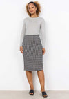 Soyaconcept Idina Houndstooth Pencil Skirt, Black and White