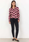 Soyaconcept Felicity Geometric Print V Cut Top, Pink