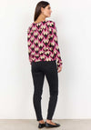 Soyaconcept Felicity Geometric Print V Cut Top, Pink