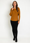 Soya Concept Button Back Detail  Knit Top, Mustard