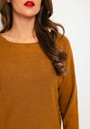 Soya Concept Button Back Detail  Knit Top, Mustard