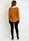 Soya Concept Button Back Detail  Knit Top, Mustard