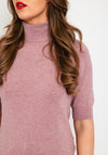 Soyaconcept Roll Neck Short Sleeve Knit Sweater, Pink