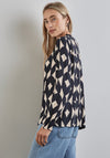 Street One Abstract Print Blouse, Blue