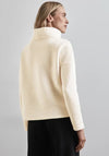 Street One Ribbed Funnel Neck Sweatshirt, Cream