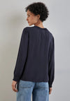 Street One Blouse with Smock Detail, Night Sky Blue