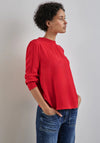 Street One Blouse with Smock Detail, Tangerine Red