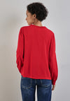 Street One Blouse with Smock Detail, Tangerine Red