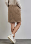 Street One Faux Suede Mini Skirt, Brown