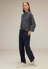 Street One Ottoman Print Top, Deep Blue