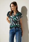 Street One Print Blouse Shirt, Lagoon Green