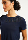 Street One Lace Detail Top, Deep Blue