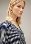 Street One Checkered Blouse, Deep Blue