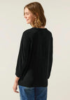 Street One Textured Round Neck Top, Black