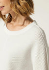 Street One Textured Round Neck Top, Off White