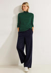 Cecil Stripe Turtleneck Top, Easy Green