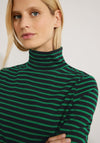 Cecil Stripe Turtleneck Top, Easy Green