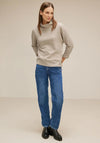 Street One Ribbed Structured Sweater, Spring Sand Melange