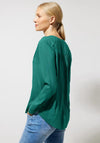 Street One Lightweight Button Up Blouse, Lagoon Green