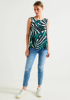 Street One Tropical Print Blouse, Lagoon Green