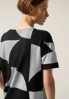 Street One Two Tone Print Top, Black & Grey