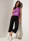 Street One Satin Look Sleeveless Top, Meta Lilac